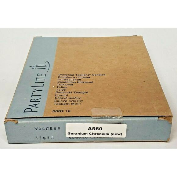 Vintage Partylite Tealights 12 Candles NOS "Geranium Citronella" p1f/v04560 - Picture 2 of 2